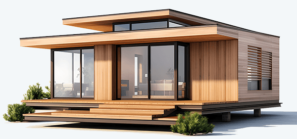 Modular home in natural bamboo finish
